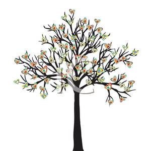 Clipart Image Of Colorful Hearts Growing On A Tree