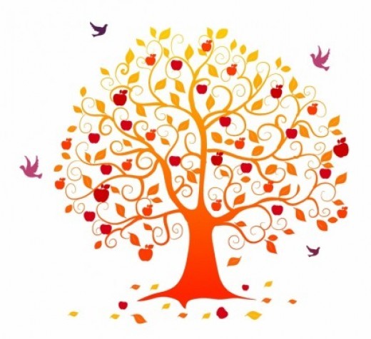 Fall Tree Heart Clip Art