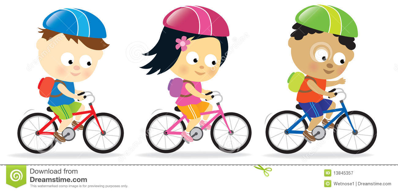 Kids Riding Bikes Royalty Free Stock Photography   Image  13845357