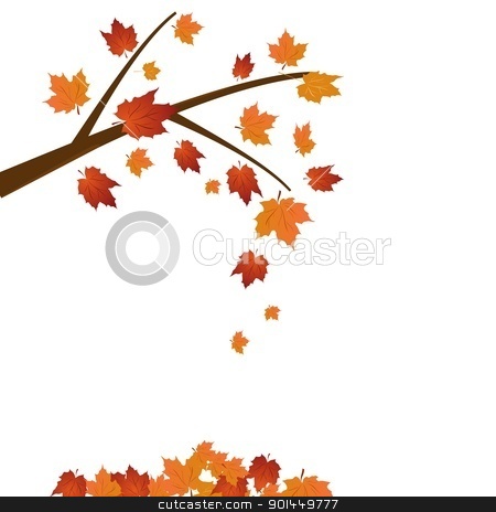 Tree Stock Vector Clipart Branch Of Maple Tree Autumn Leaf Fall