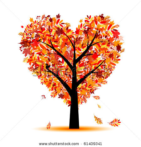 Vector Beautiful Autumn Tree Heart Shape For Your Design 61409341 Jpg