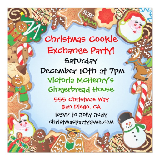 Christmas Cookie Exchange Party Invitation 5 25 Square Invitation