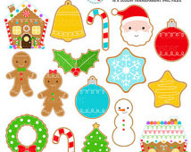 Christmas Cookies Clipart Set   Clip Art Set Of Gingerbread Christmas