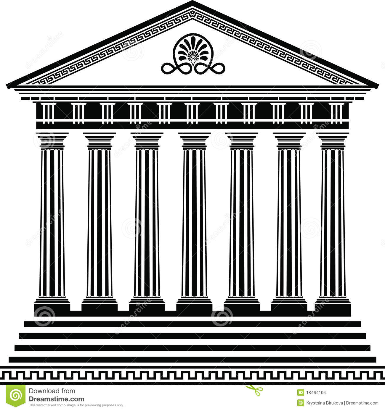 Greek Temple Stencil Second Variant Royalty Free Stock Image   Image