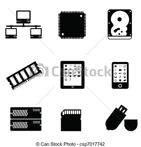 Vector   Computer Parts And Devices   Stock Illustration Royalty Free