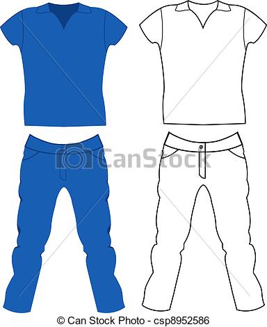 Vector Of Jeans And T Shirt Mens Clothing Csp8952586   Search Clipart