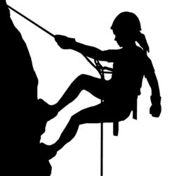 Abseiling Lady Stock Vector