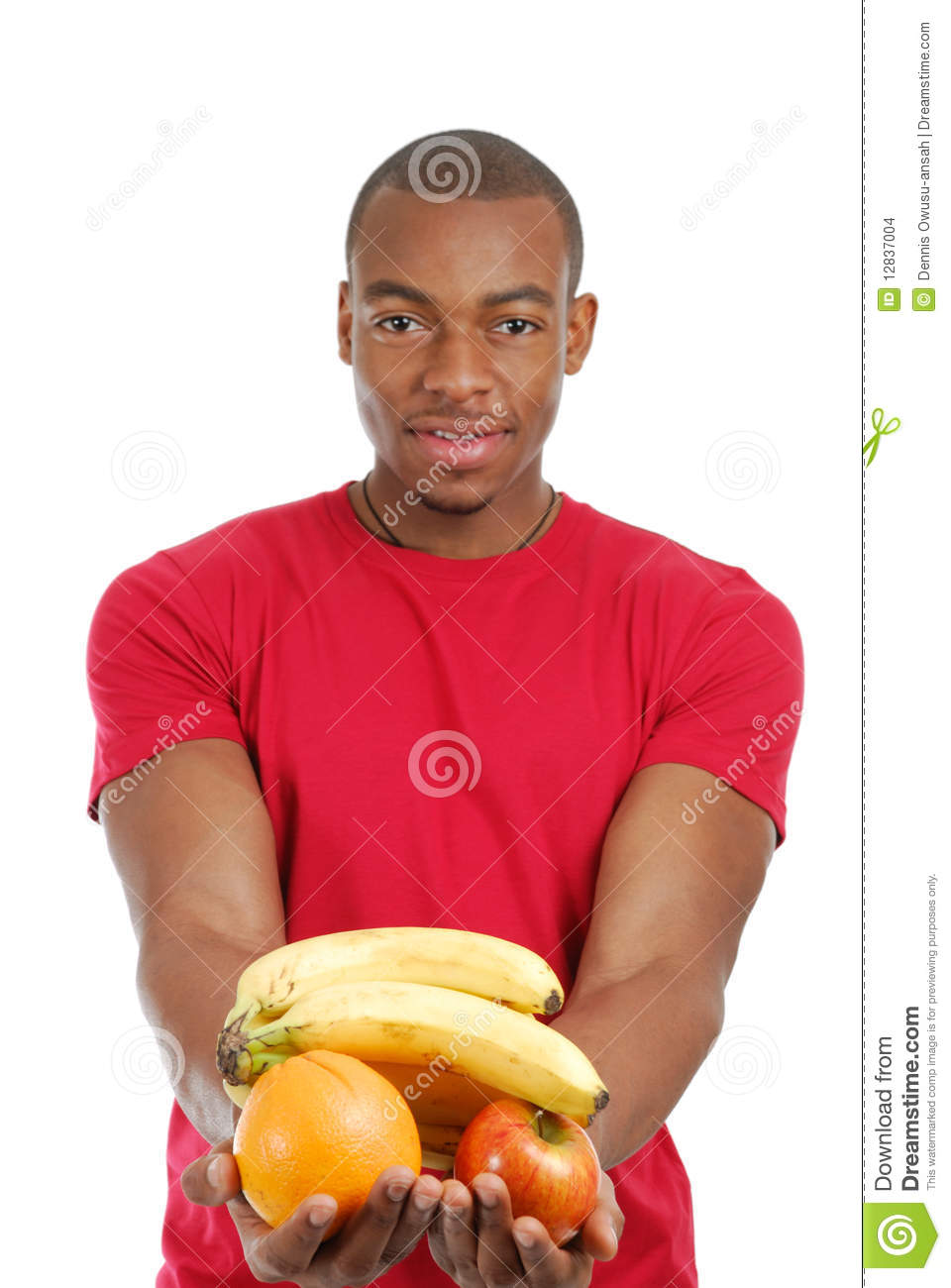 African American Man Holding Fruits Stock Images   Image  12837004