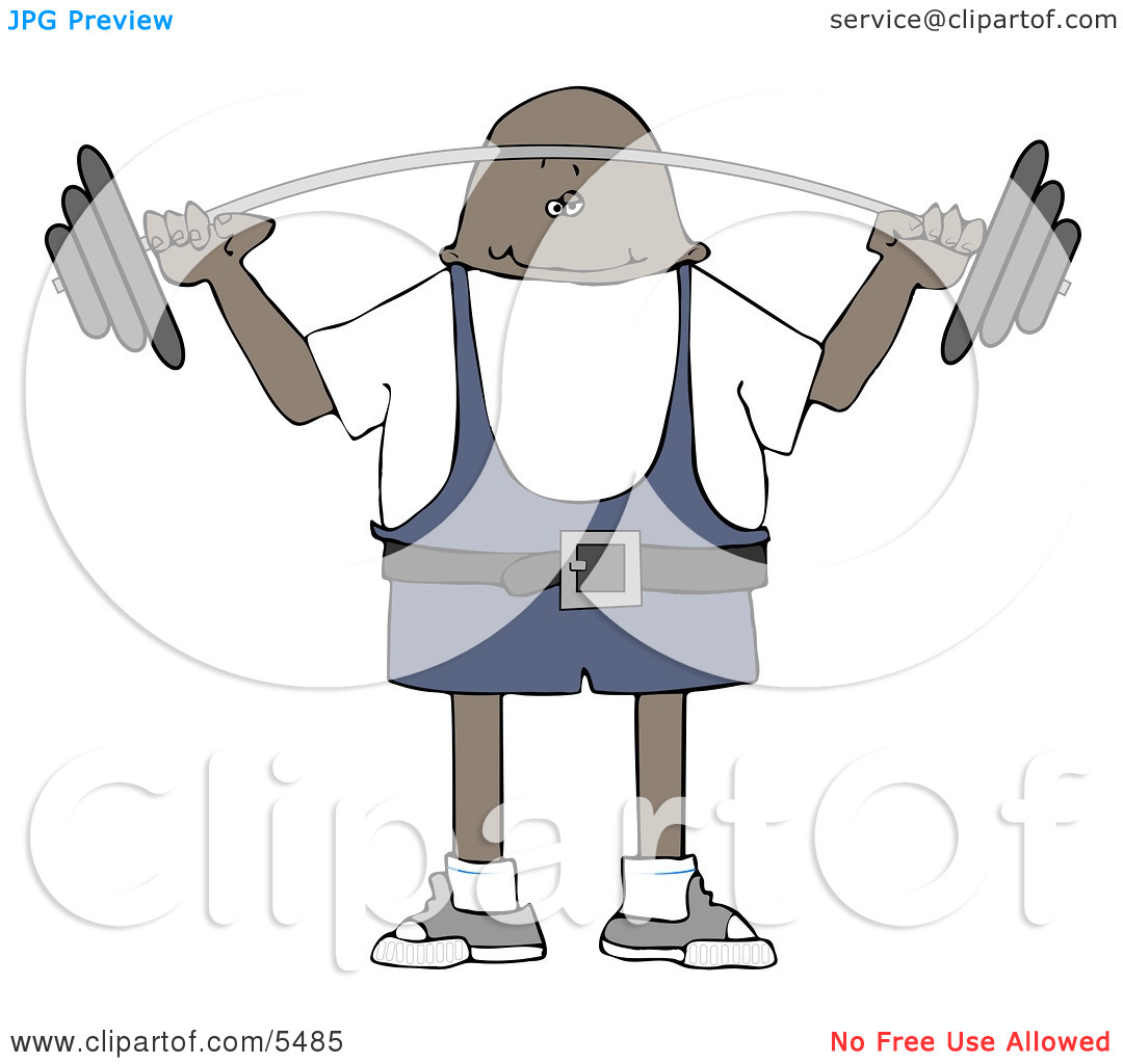 African American Man Lifting Weights Clipart Illustration By Djart