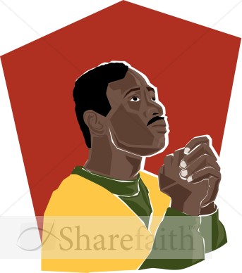 African American Praying Man   Prayer Clipart