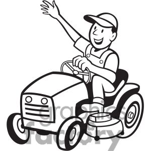 Grass Clipart Black And White 1414708 Black And White Farmer Riding