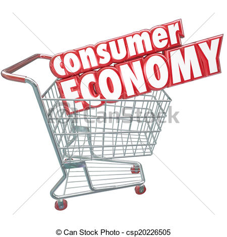 Illustration   Consumer Economy Shopping Cart Buying Goods Customer