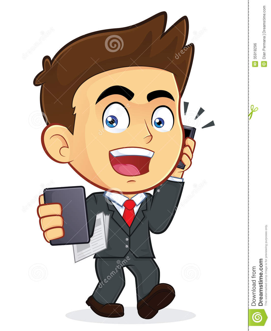 Busy Businessman Clipart Picture Male Cartoon Character 35918296 Jpg