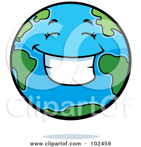 Free  Rf  Clipart Illustration Of A Smiling Happy Earth By Cory Thoman