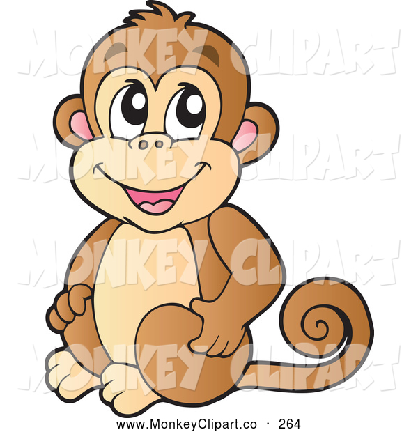 Of A Cute Brown Baby Monkey Monkey Clip Art Visekart