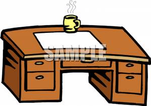 Office Desk Clipart A Wooden Office Desk