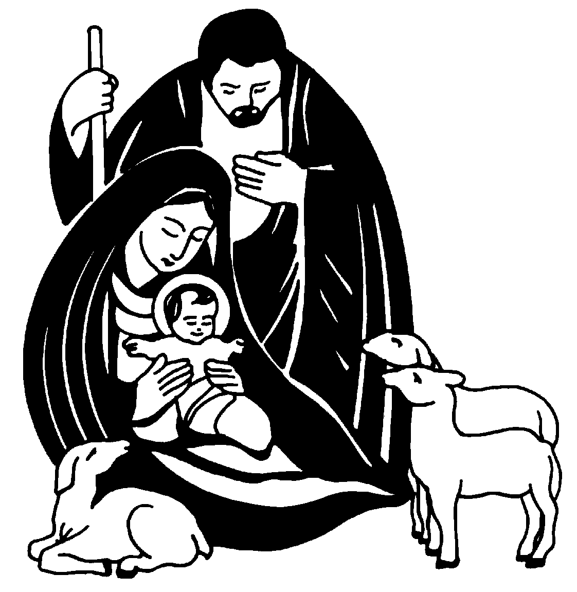 Black And White Christian Christmas Clip Art Jesus Christmas Clipart