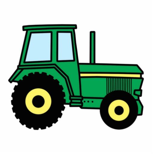 Cartoon Clip Art Green Farmer Tractor Truck Photo Cut Outs   Drawings
