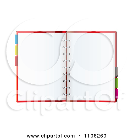 Clipart Open Organizer Or Planner Book With Colorful Tabs And Blank
