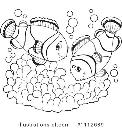 Clown Fish Clip Art Black And White Rf Clownfish Clipart
