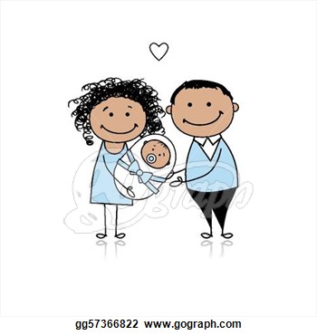 Happy Parents With Newborn Baby  Vector Clipart Gg57366822   Gograph