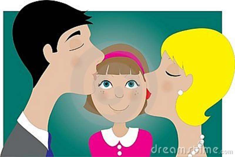 Parents And Child Kiss Stock Images   Image  4496464