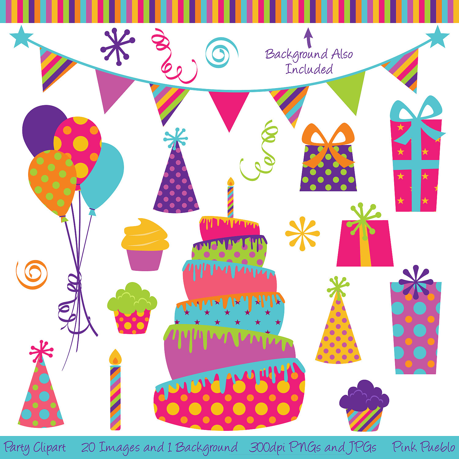 Party Clipart Clip Art Birthday Cake Clipart Clip By Pinkpueblo