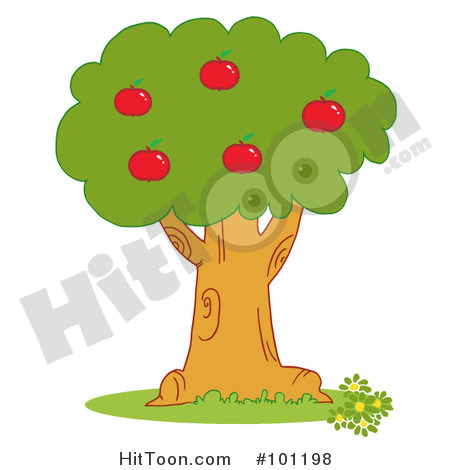 Apple Tree Clipart  101198  Red Apples On An Orchard Tree By Hit Toon