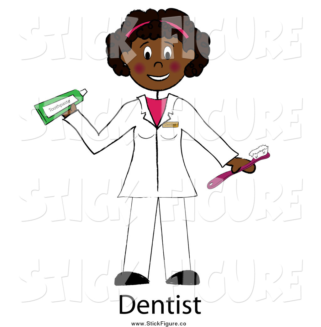 Female Dentist Holding A Toothbrush And Toothpaste By Pams Clipart