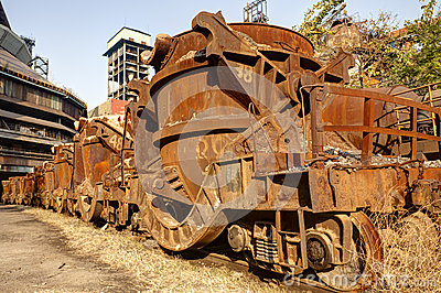 Rusty Train At Abandoned Steel Mill Stock Photography   Image