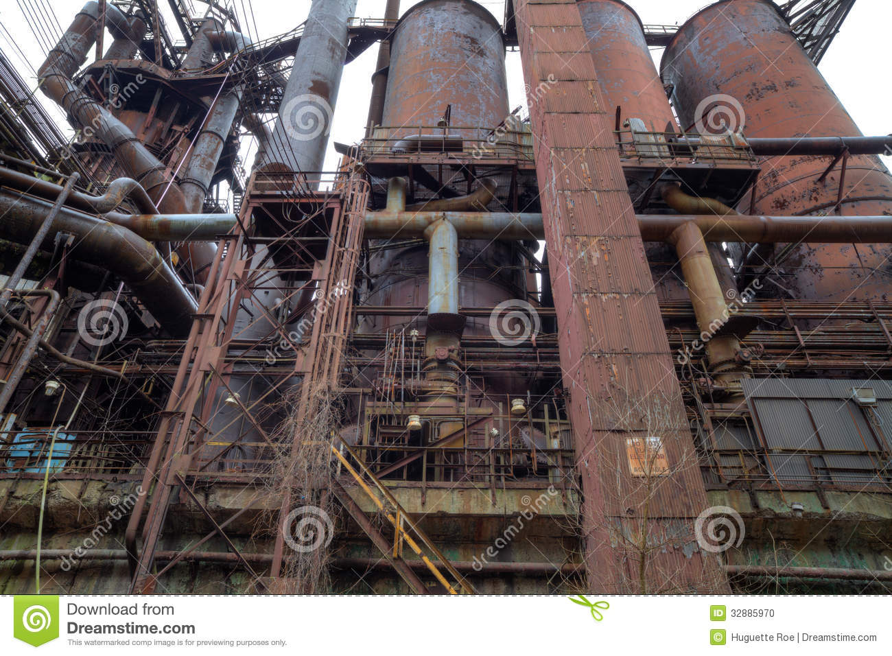 Steel Mill Outside Stock Photo   Image  32885970