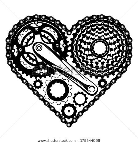 Bike Crank Drawing Bicycle Parts Combined In A