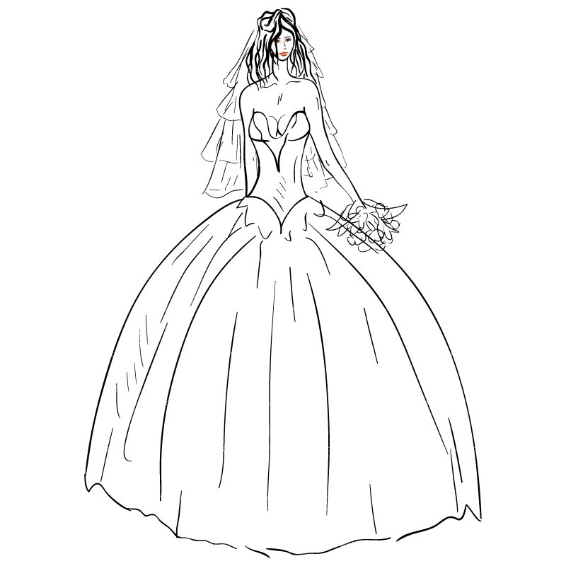 Clipart Wedding Dress   Royalty Free Vector Design
