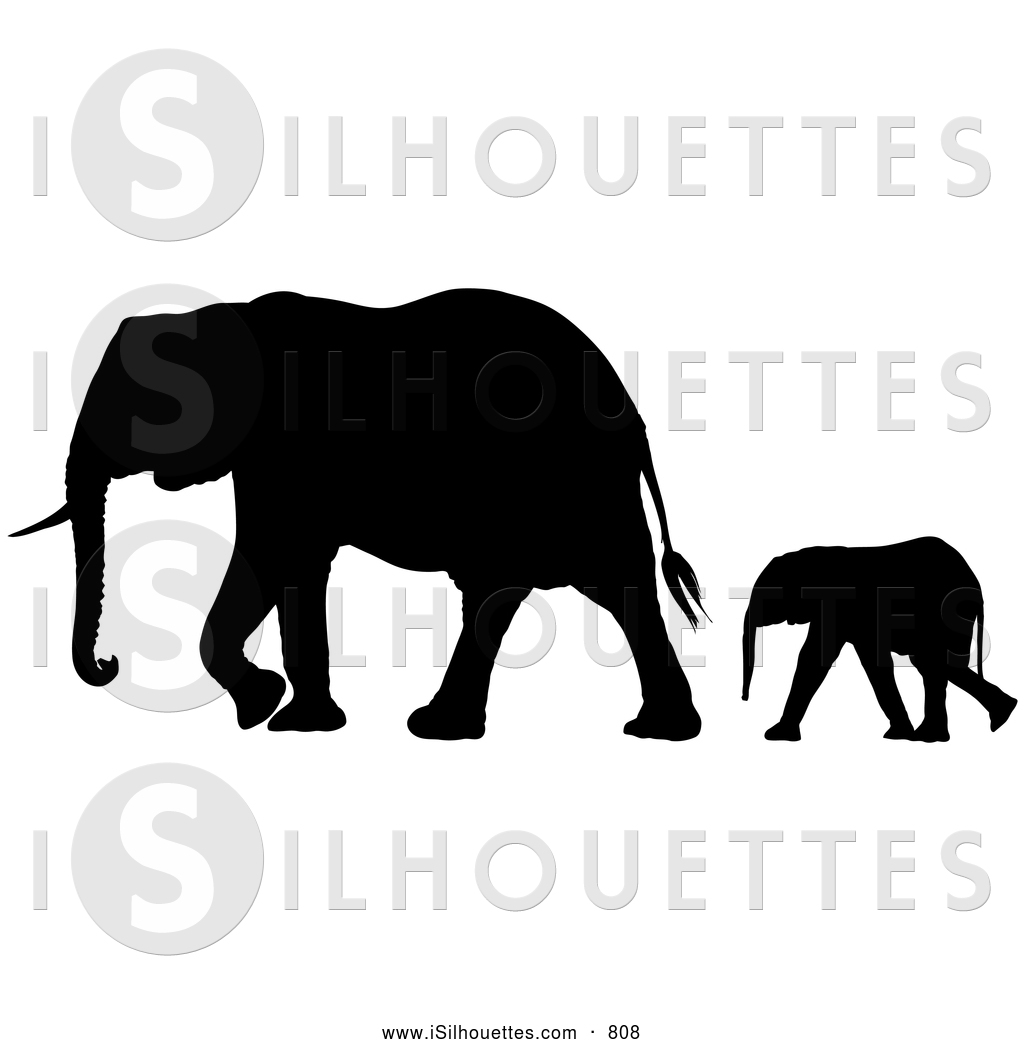 Elephant Mom And Baby Silhouette Mother And Baby Elephant 5