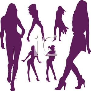 Of Sensual Models In Various Poses   Royalty Free Clipart Picture