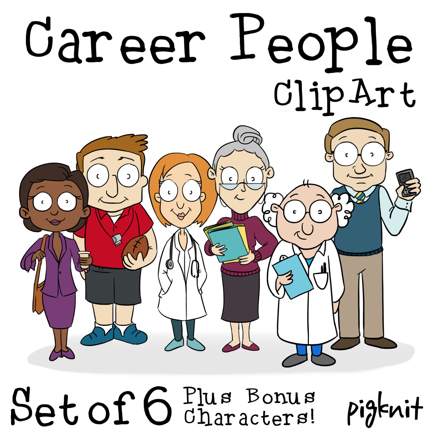 Career People Clip Art Cartoon Character Clip Art By Pigknit