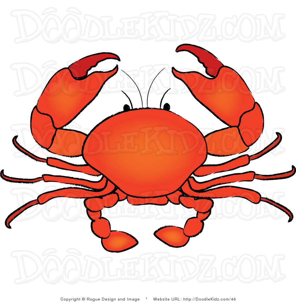 Clip Art Illustration Of A Seafood Crab