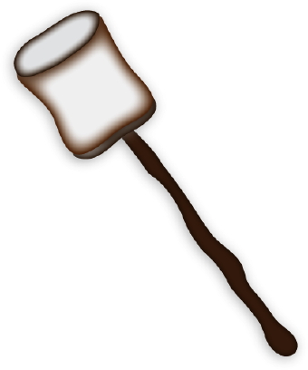 Clip Art Of A Roasted Marshmallow On A Stick