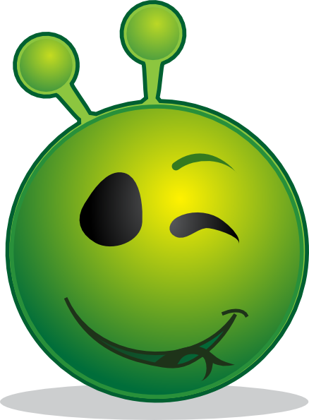 Smiley Green Alien Wink Clip Art At Clker Com   Vector Clip Art Online