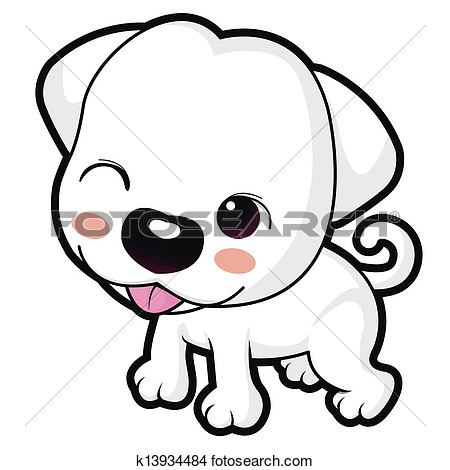 Wink Cute Puppy Mascot  Animal Character Design Series  View Large