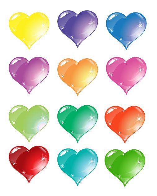 Colorful Heart Love Vector Set   Free Vector Graphics   All Free Web
