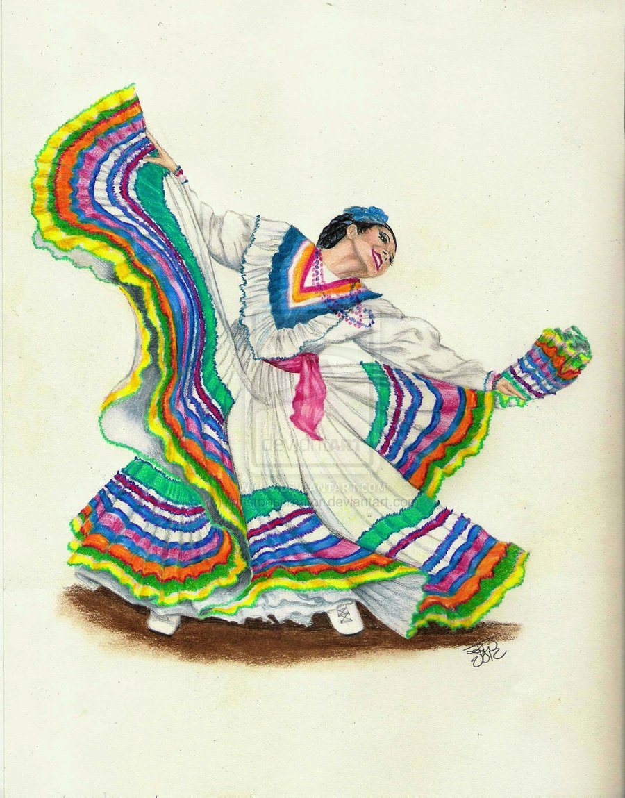 Colorful Mexican Dancer By Winstonscreator On Deviantart