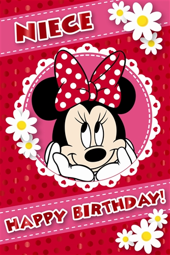 Minnie Mouse Happy Birthday Niece Card   Buy Birthday Cards For Niece