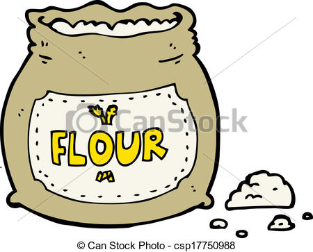 Vector   Cartoon Bag Of Flour   Stock Illustration Royalty Free