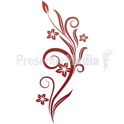 Vines Swirl Red Flowers   Wildlife And Nature   Great Clipart For
