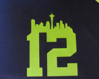 12th Man T Shirt  Seattle Skyline 1 2th Man Seahawks T Shirt W  Lime