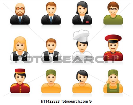 Art   Hotel And Restaurant Staff Icons  Fotosearch   Search Clipart    
