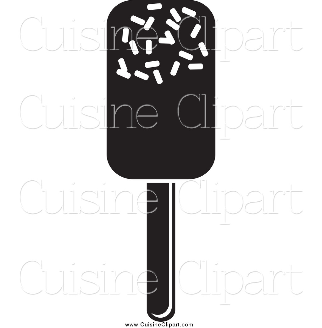Cuisine Clipart Of A Black And White Ice Pop By Prawny    2008