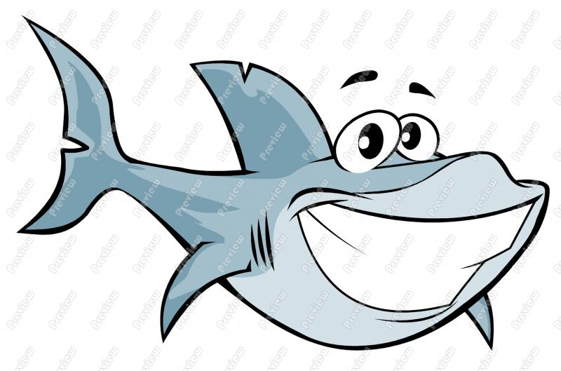 Great White Shark Character Clip Art   Royalty Free Clipart   Vector