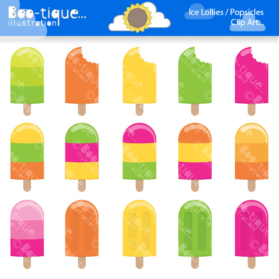 Ice Lollies   Popsicles Clipart    Boo Tique Illustration Clipart